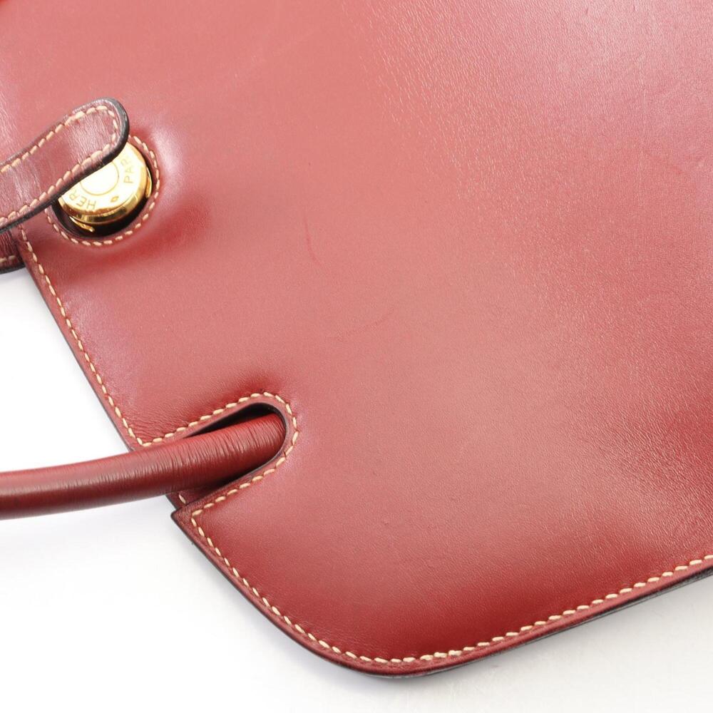 Hermes HERMES Dalvy MM Rouge H Handbag, Calfskin (Cowhide), Box Calf Leather,... - Picture 9 of 11